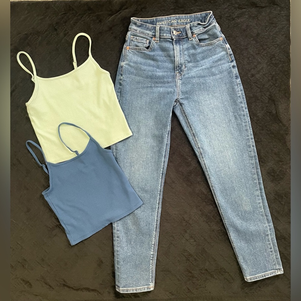 American Eagle Mom Jeans & tank tops